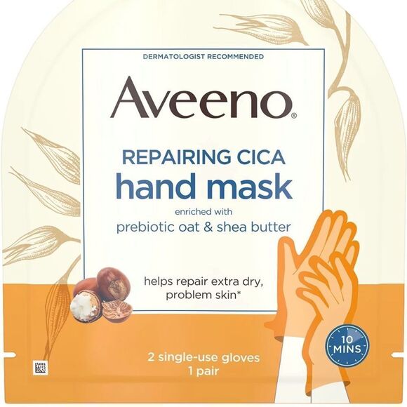 NWT Aveeno Repairing CICA Hand Mask, Oat & Shea Butter - 2 Gloves - Picture 1 of 3